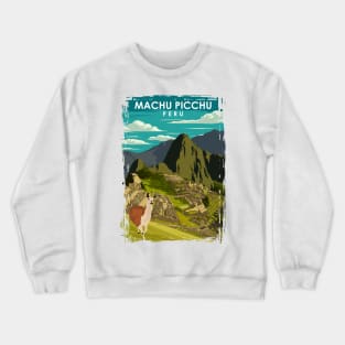 Machu Picchu Peru Vintage Minimal Retro Incan Travel Poster Crewneck Sweatshirt